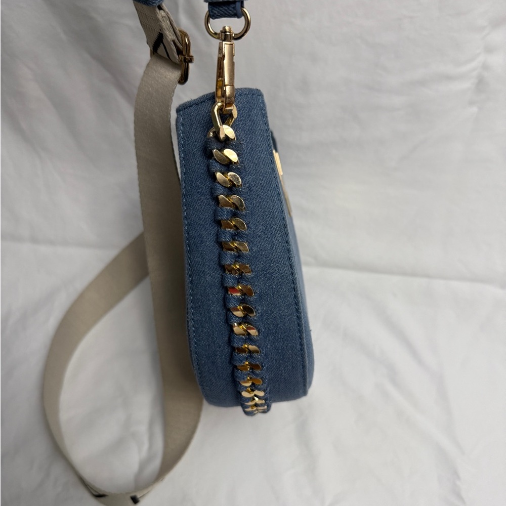 Halston Heritage Blue Denim Crossbody Bag - Picture 7 of 11